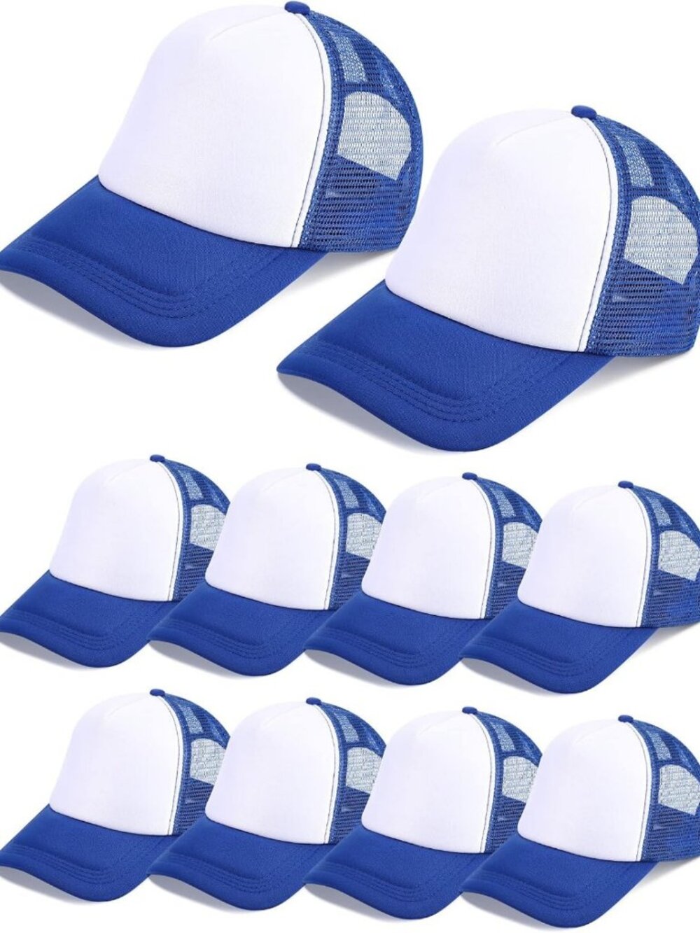 10 Pcs Sublimation Blank Trucker Hats - Bulk Mesh Baseball Caps for